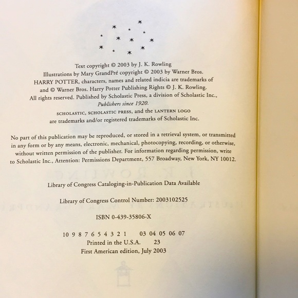 Harry Potter and the Order of the Phoenix, 1st Edition w/Flawed Bookcover - Picture 7 of 8